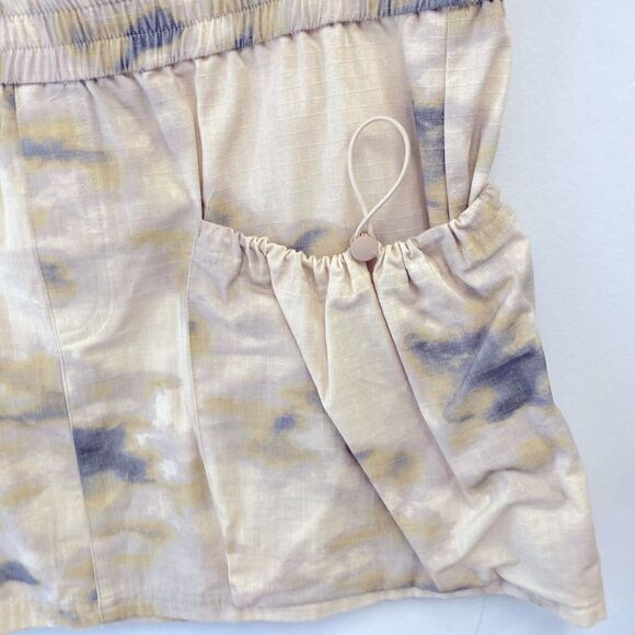 NWOT ZARA TIE-DYE CARGO MINI SKIRT POCKETS MID-RISE ELASTIC WAIST SZ XL - Picture 9 of 11